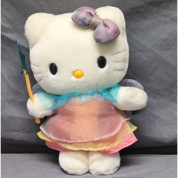 Hello Kitty Plush Fairy Rainbow 2000 Sanrio Smiles 8" Vintage Toy - Picture 1 of 8